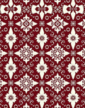 Crimson Cream Floral Medallion Arrangement Rug