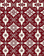 Crimson Cream Floral Medallion Arrangement Rug