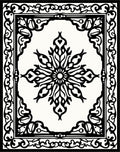 Classic Black White Medallion Frame Rug