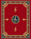 Crimson Gold Treble Clef Orchestra Rug