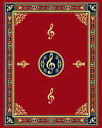 Crimson Gold Treble Clef Orchestra Rug
