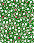 Festive Green Red Circles Garland Rug