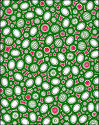 Festive Green Red Circles Garland Rug