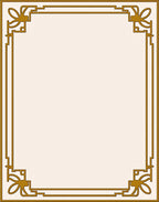 Golden Art Deco Floral Border Rug