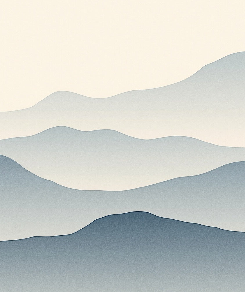 Serene Blue Mountain Layers Rug