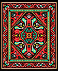 Vibrant Red Tribal Medallion Rug