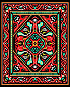 Vibrant Red Tribal Medallion Rug