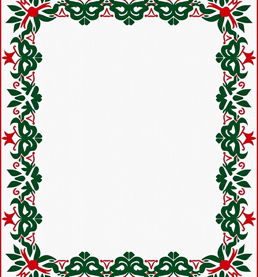 Vibrant Red Green Floral Garland Rug