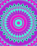 Vibrant Purple Teal Mandala Bloom Rug