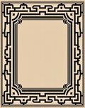 Classic Black Geometric Border Frame Rug