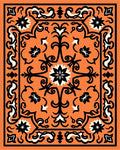 Bold Orange Floral Medallion Rug