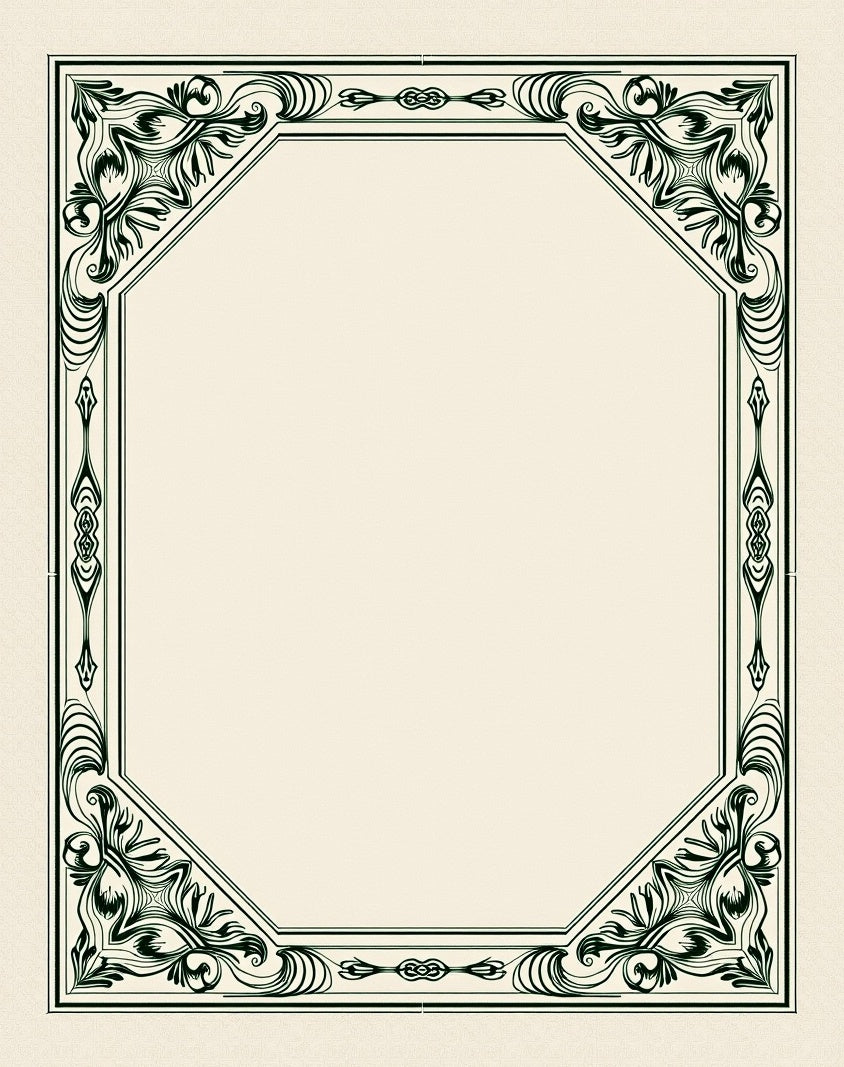 Ornate Dark Green Geometric Octagon Rug