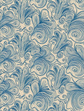 Deep Blue Whimsical Swirls Rug