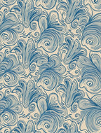 Deep Blue Whimsical Swirls Rug