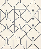 Cream Gray Linear Geometric Lattice Rug