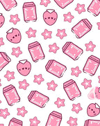 Pink Strawberry Star Confetti Rug