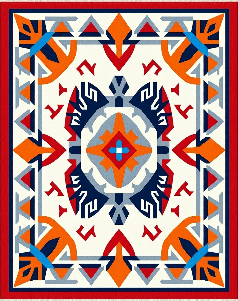 Bold Geometric Aztec Inspired Rug