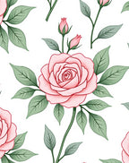 Soft Pink Rose Garden Floral Art Rug