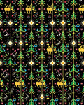 Golden Deer And Pine Forest Festive Rug