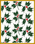 Traditional Green Red Holly Cluster Rug