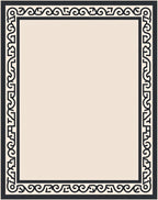 Black Geometric Border Cream Field Rug