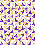 Purple Trick Treat Witch Hat Whimsical Rug