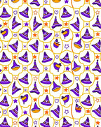 Purple Trick Treat Witch Hat Whimsical Rug