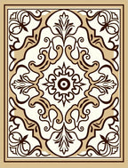 Cream Brown Ornamental Floral Medallion Rug