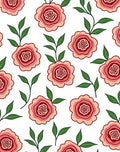 Coral Pink Rose Garden Arrangement Rug