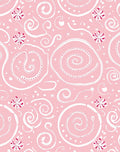 Pink Swirls with Red Flower Accents Rug