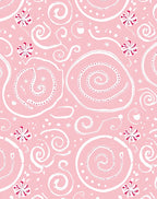 Pink Swirls with Red Flower Accents Rug