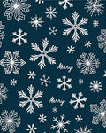 White Snowflakes on Deep Blue Background Rug