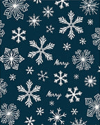 White Snowflakes on Deep Blue Background Rug
