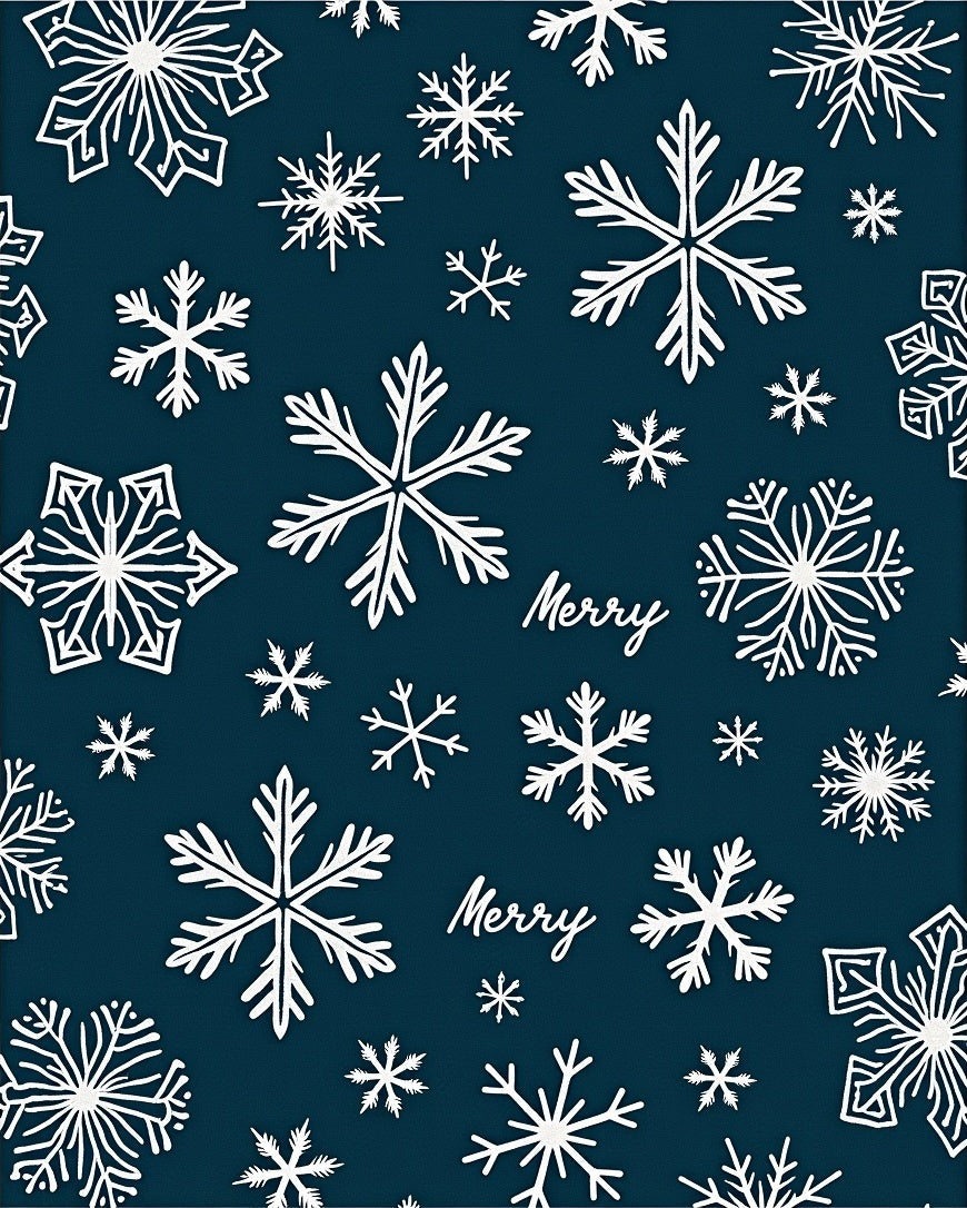 White Snowflakes on Deep Blue Background Rug
