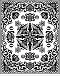 Bold Black and White Floral Mandala Rug