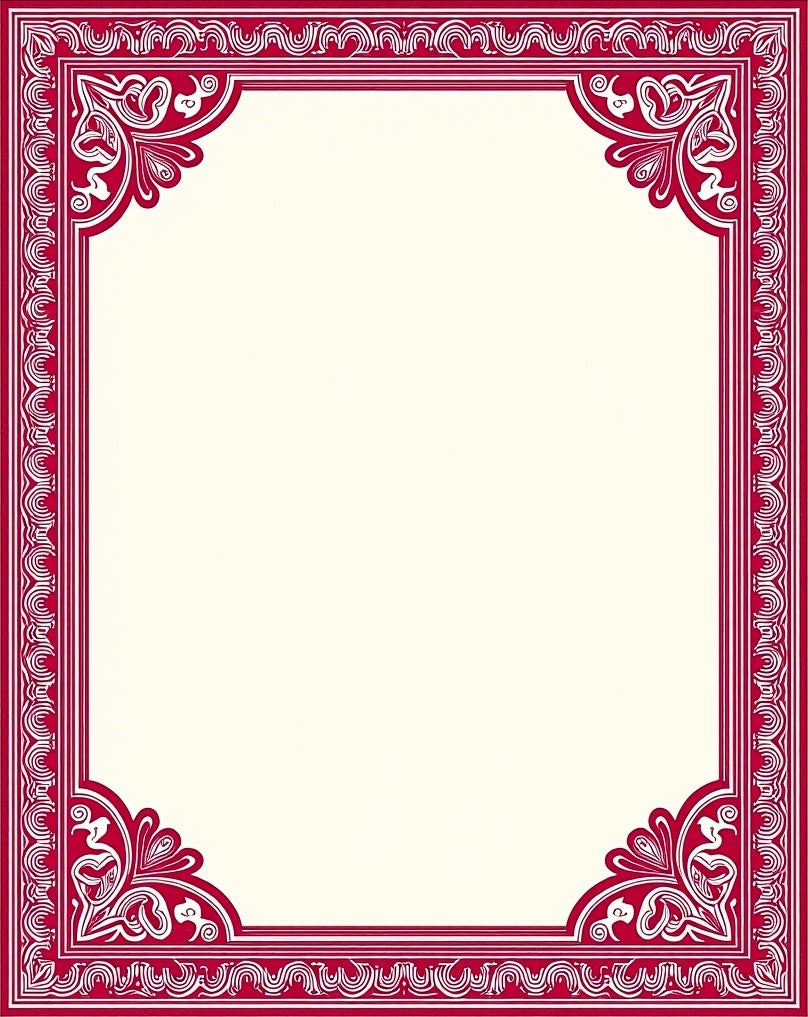 Crimson Classic Ornamental Corner Scroll Rug