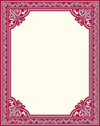 Crimson Classic Ornamental Corner Scroll Rug