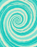 Aqua Swirling Ocean Spiral Rug