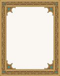Gilded Amber Ornate Scroll Border Rug