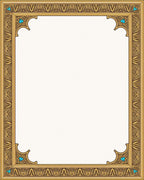 Gilded Amber Ornate Scroll Border Rug
