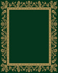 Deep Forest Green Gold Leaf Border Rug