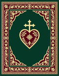 Deep Green Crimson Heart Cross Rug