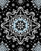 Intricate Lace Snowflake Mandalas Rug