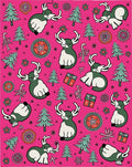 Playful Green Deer Christmas Trees Ornaments Rug