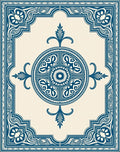 Navajo Blue Medallion Scroll Frame Rug