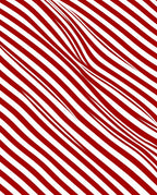 Crimson White Wavy Stripe Rug