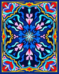 Bold Floral Medallion Cobalt Rug