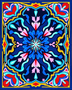 Bold Floral Medallion Cobalt Rug