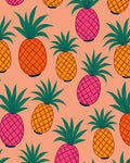 Tropical Pink Orange Pineapple Pattern Rug