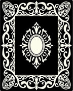 Vibrant Ivory Filigree Oval Frame Rug